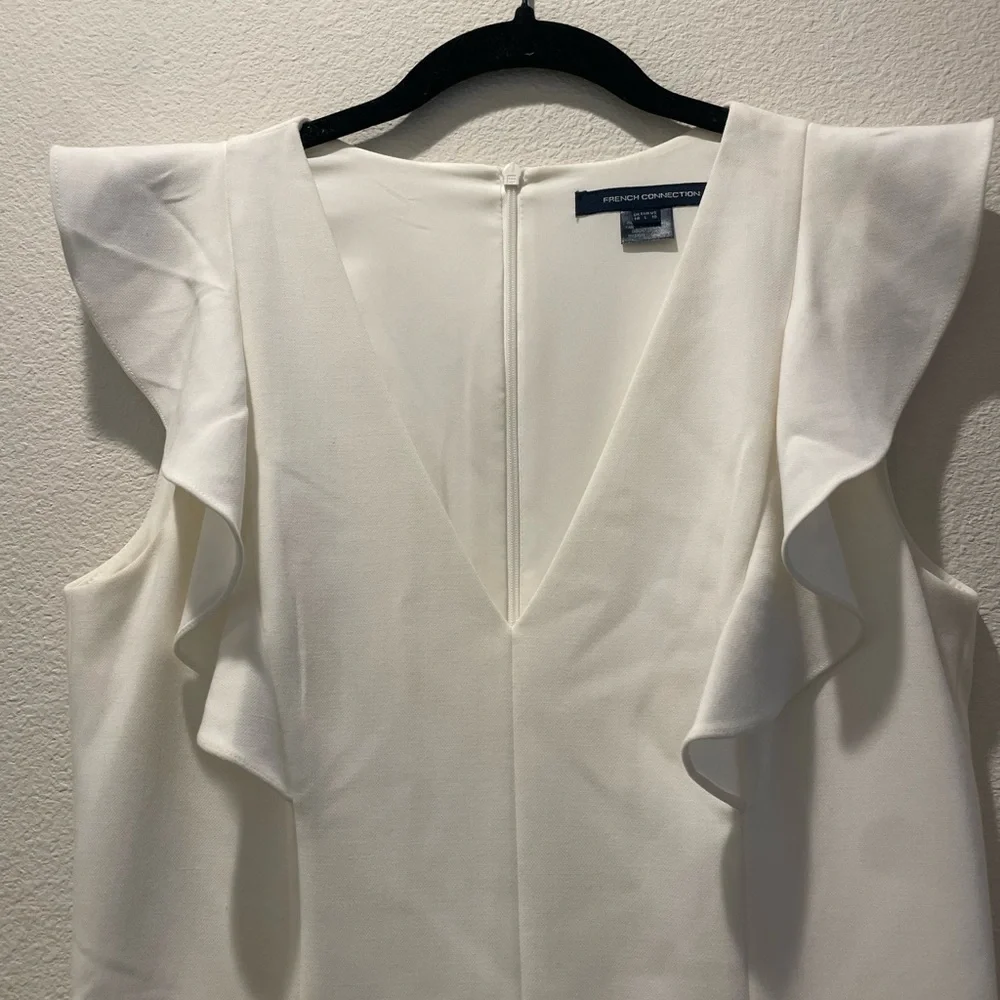 French Connection Ivory Ruffle Mini Dress - Picture 2 of 4